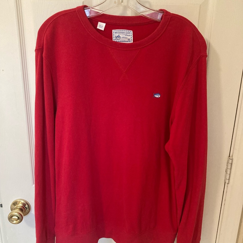 Miami Redhawks Ohio Southern Tide Upper Deck Pullover Crewneck Red Sweatshirt M